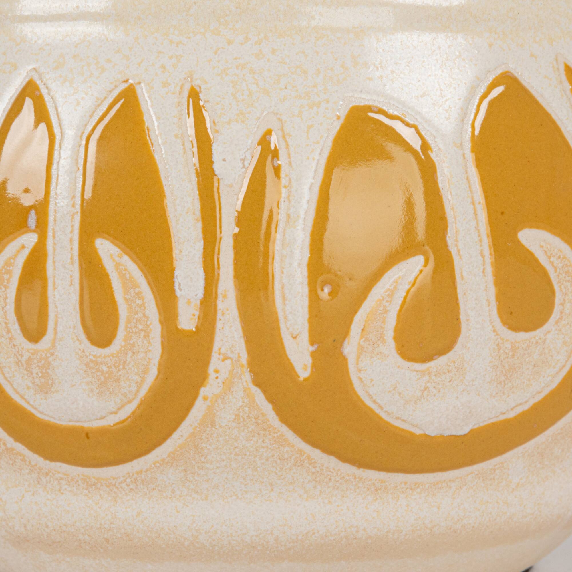 Hello Honey® 15.75" Yellow & Cream Sunlit Embossed Stoneware Table Lamp, 2ct.